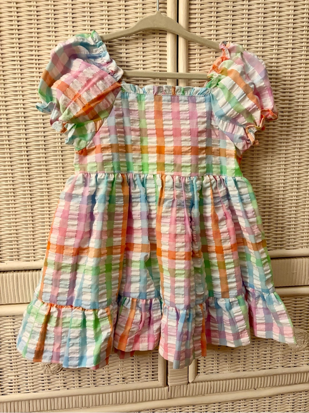 Toddler Girls Pastel Rainbow Smocked Dress 3T NWOT